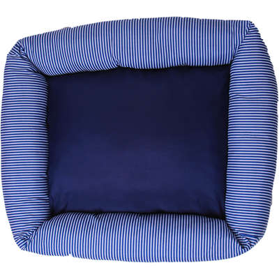 Rechteckiges Bett Meau mit marineblauen Streifen